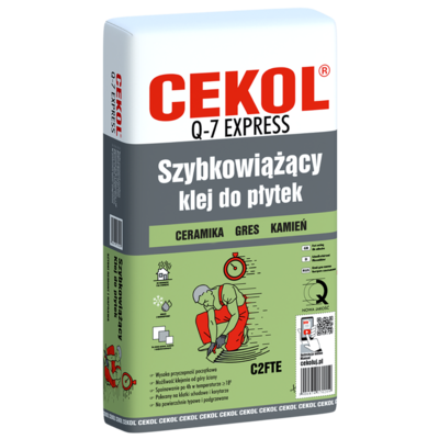 Szybkowiążący klej do płytek Q-7 EXPRESS 5 kg CEKOL