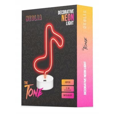 Neon na podstawce LED nutka czerwony NNE08 neolia