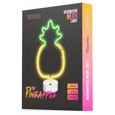 Neon na podstawce LED ananas żółto-zielony NNE05 neolia