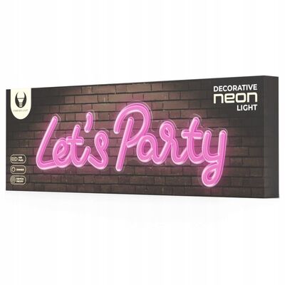 Neon plexi LED let's party różowy FPNE20 forever light