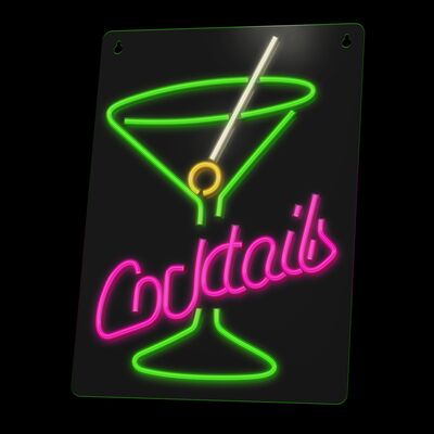 Neon plexi LED cocktails różowo-zielony FPNE02X forever light