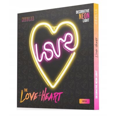 Neon LED love w sercu fioletowo-biały NNE02 neolia