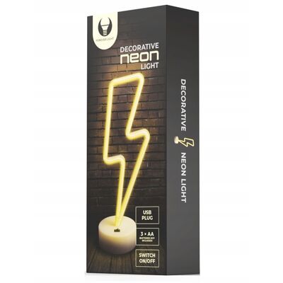 Neon na podstawce LED piorun biały FSNE03 forever light
