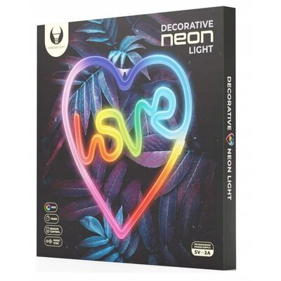 Neon LED RGB love w sercu FLRN02 + pilot forever light