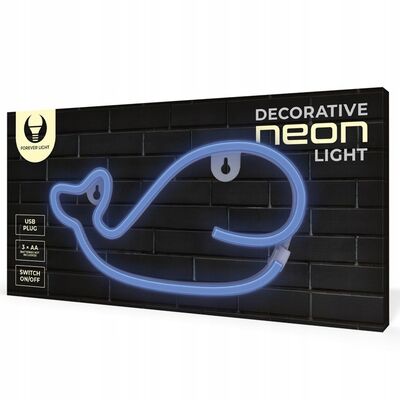 Neon LED wieloryb niebieski FLNE19 forever light
