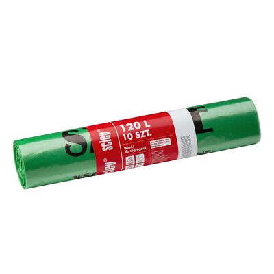Worki do segregacji z tasiemką zielone 120 l grubość 40 μm 10 sztuk Scley