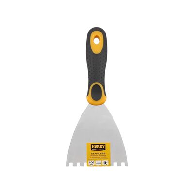 Szpachelka zębata seria 82 ze stali nierdzewnej 10 cm ząb 6 x 6 mm rączka 2K Hardy