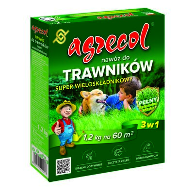 Nawóz do trawników Super wieloskładnikowy 1,2 kg Agrecol