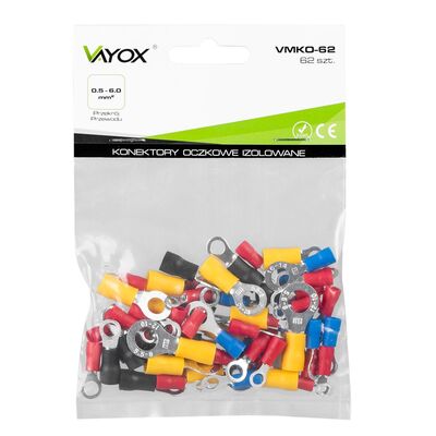 Konektory izolowane oczkowe 62 sztuki VMKO-62 vayox