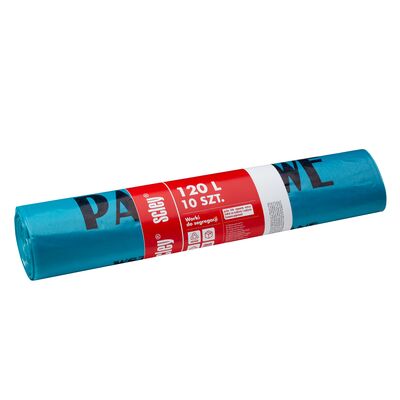 Worki do segregacji z tasiemką niebieskie 120 l grubość 40 μm 10 sztuk Scley