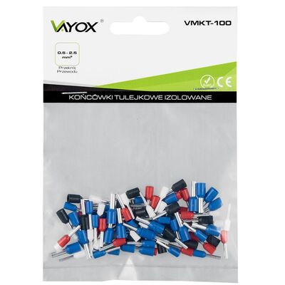 Końcówki tulejkowe izolowane 100 sztuk VMKT-100 vayox