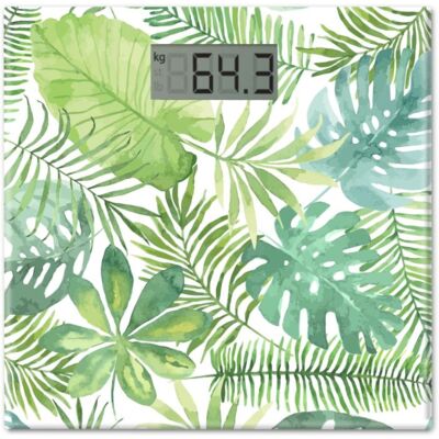 Waga elektryczna łazienkowa Malva liście białozielony