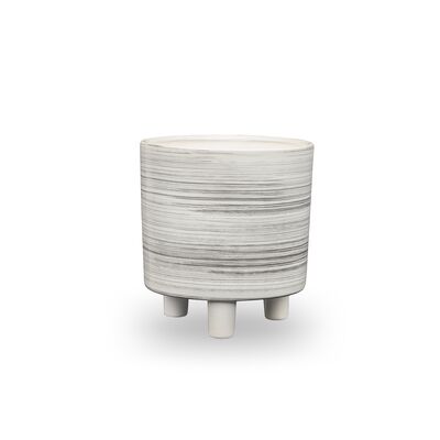 Osłonka ceramiczna Piso 19 cm biały z czarnym