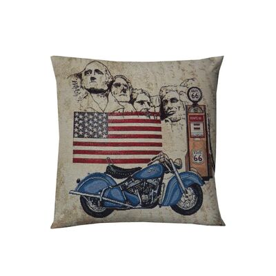 Poszewka 45 x 45 cm Motocykl wielokolorowy