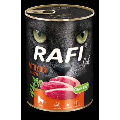 Karma mokra dla kotów RAFI z kaczką 400 g