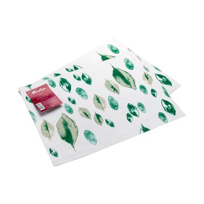 Podkładki pod talerze 2 szt 35 x 45 cm leaf biały