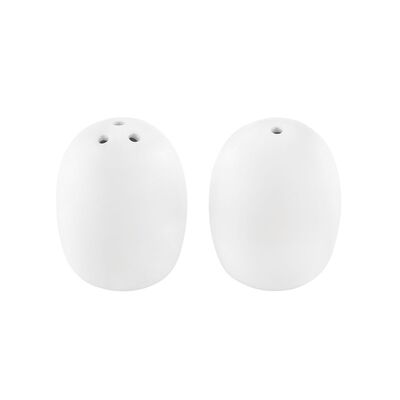 Zestaw solniczka i pieprzniczka 3 x 4 cm porcelana ecru