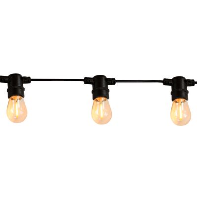 Girlanda ogrodowa 620 cm 10 x E27 2200 K 36 V 6 W czarny