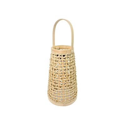 Lampion wiklinowy solarny 34 x 20 cm