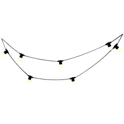 Girlanda ogrodowa 620 cm E27 10 x G45 3000 K 36 V 6 W czarny