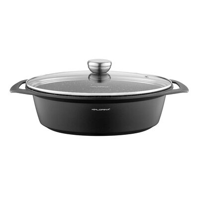 Brytfanna aluminiowa Chef owalna 33,5 x 25,5 x 9,8 cm 3,8 l  czarny