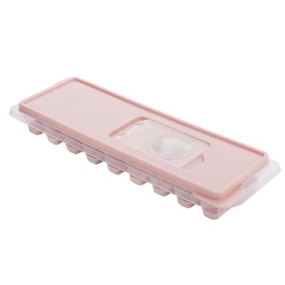 Foremki na kwadratowe kostki lodu z pokrywką 26,5 x 9 x 3,5 cm różowy