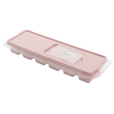 Foremki na kwadratowe kostki lodu z pokrywką 26,5 x 9 x 3,5 cm różowy