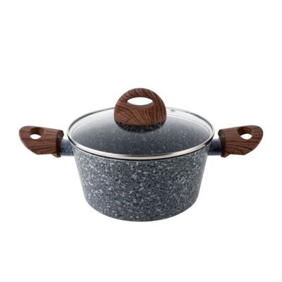 Garnek aluminiowy Granite z pokrywką 20 cm 2,5 l