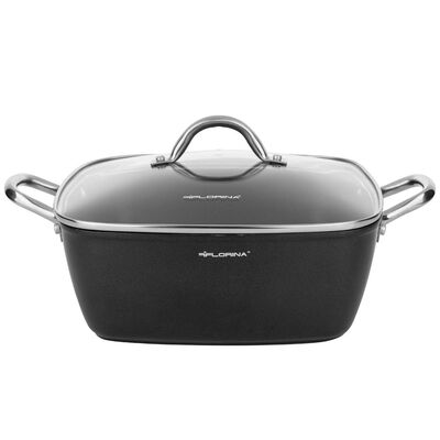 Garnek aluminiowy Nelio kwadratow z pokrywką 28 cm 6,1 l