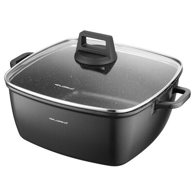 Garnek aluminiowy Chef kwadrat z pokrywką 28 x 28 x 12 cm 7,1 l