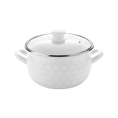 Garnek emaliowany Pyza Diamond z pokrywką 18 cm 3 l