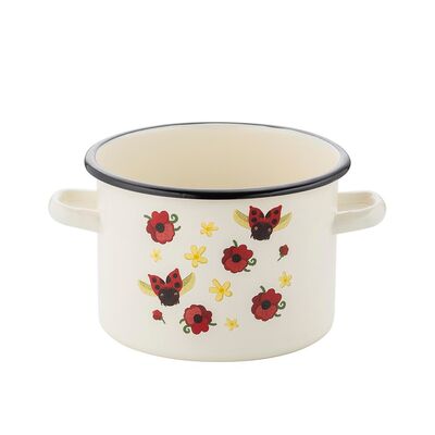 Garnek emaliowany prosty bez pokrywki Biedronka 16 cm 2 l