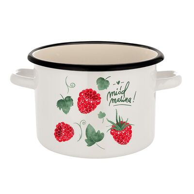 Garnek emaliowany prosty bez pokrywki Malina 20 cm 4,5 l
