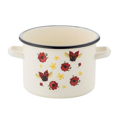 Garnek emaliowany prosty bez pokrywki Biedronka 22 cm 6 l