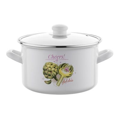 Garnek emaliowany Pyza Arti z pokrywką 16 cm 2,2 l