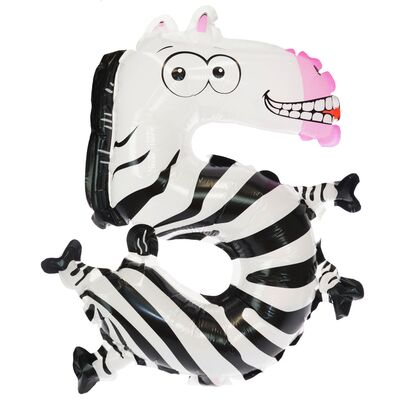 Balon foliowy cyfra 5 zebra