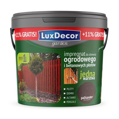 Impregnat do drewna ogrodowego i betonowych płotów palisander 4,5 l + 11% GRATIS LuxDecor