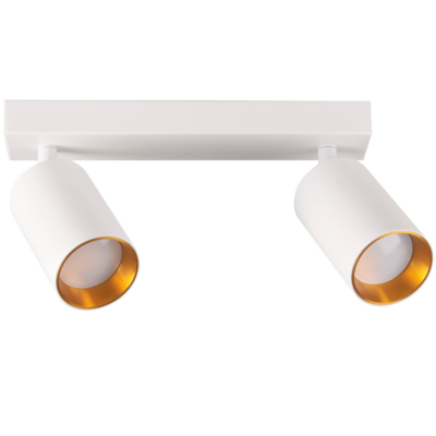 Lampa ścienno-sufitowa MARIBEL 2 x GU10 biało-złota + biały pierścień