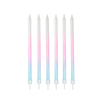 Świeczka ombre 6 sztuk 14,5 cm