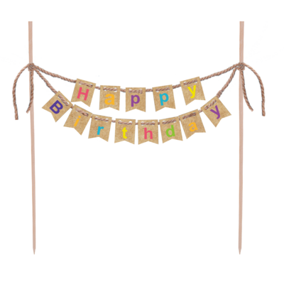 Dekoracja na tort piker Happy Birthday Kraft Balloons