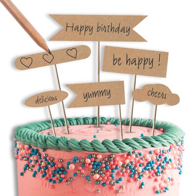Dekoracja na tort piker flaga Kraft Balloons 9 sztuk
