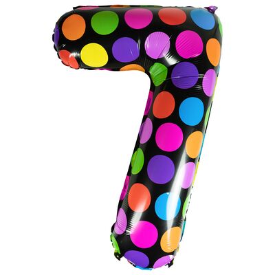 Balon foliowy w kropki cyfra 7