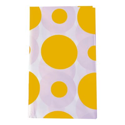 Obrus foliowy w grochy żółty 100 x 130 cm
