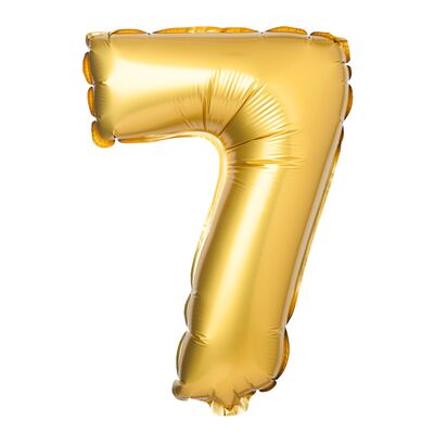 Balon foliowy cyfra 7 matowy złoty