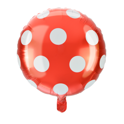 Balon foliowy w kropki czerwono-biały