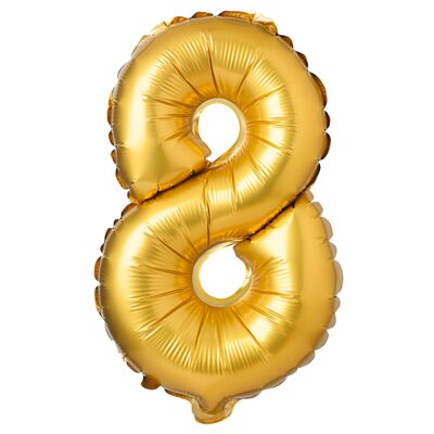 Balon foliowy cyfra 8 matowy złoty