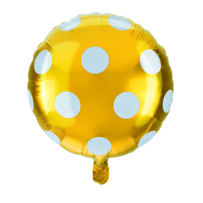 Balon foliowy w kropki złoto-biały