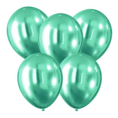 Balon efekt chromu zielony 5 sztuk