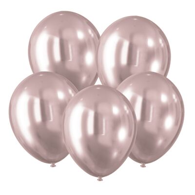 Balon efekt chromu różowy 5 sztuk
