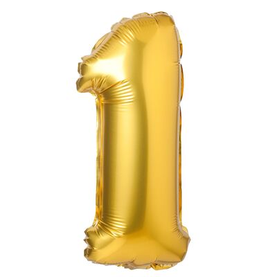 Balon foliowy cyfra 1 matowy złoty